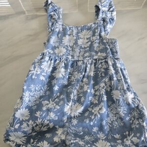 GAP Denim Blue and White Floral Romper